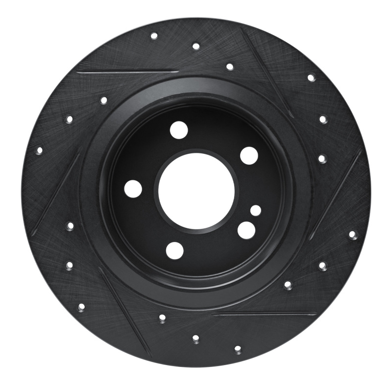 Mercedes-Benz A220 Brake Rotor (1) - Rear Left - R1 Concepts - Drilled & Slotted - Black - `19-`26